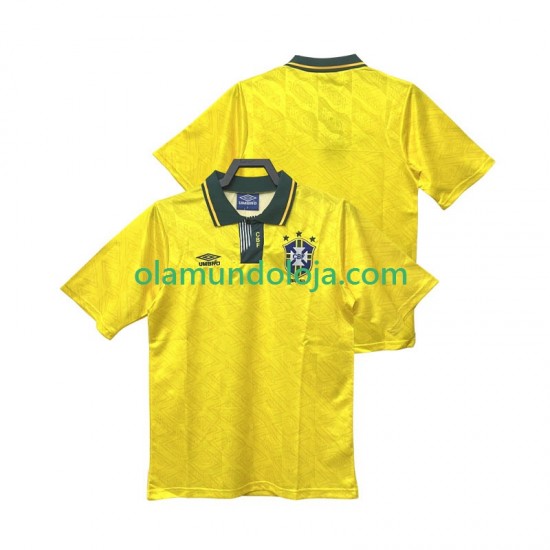 Camisola Brasil 1991 1993 Retro Homem Equipamento Primeiro Manga Curta